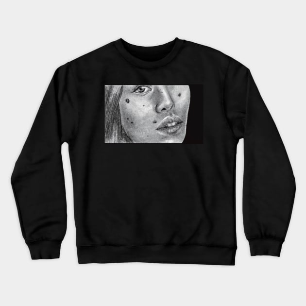 drawing insecurities moles body positivity Crewneck Sweatshirt by maoudraw